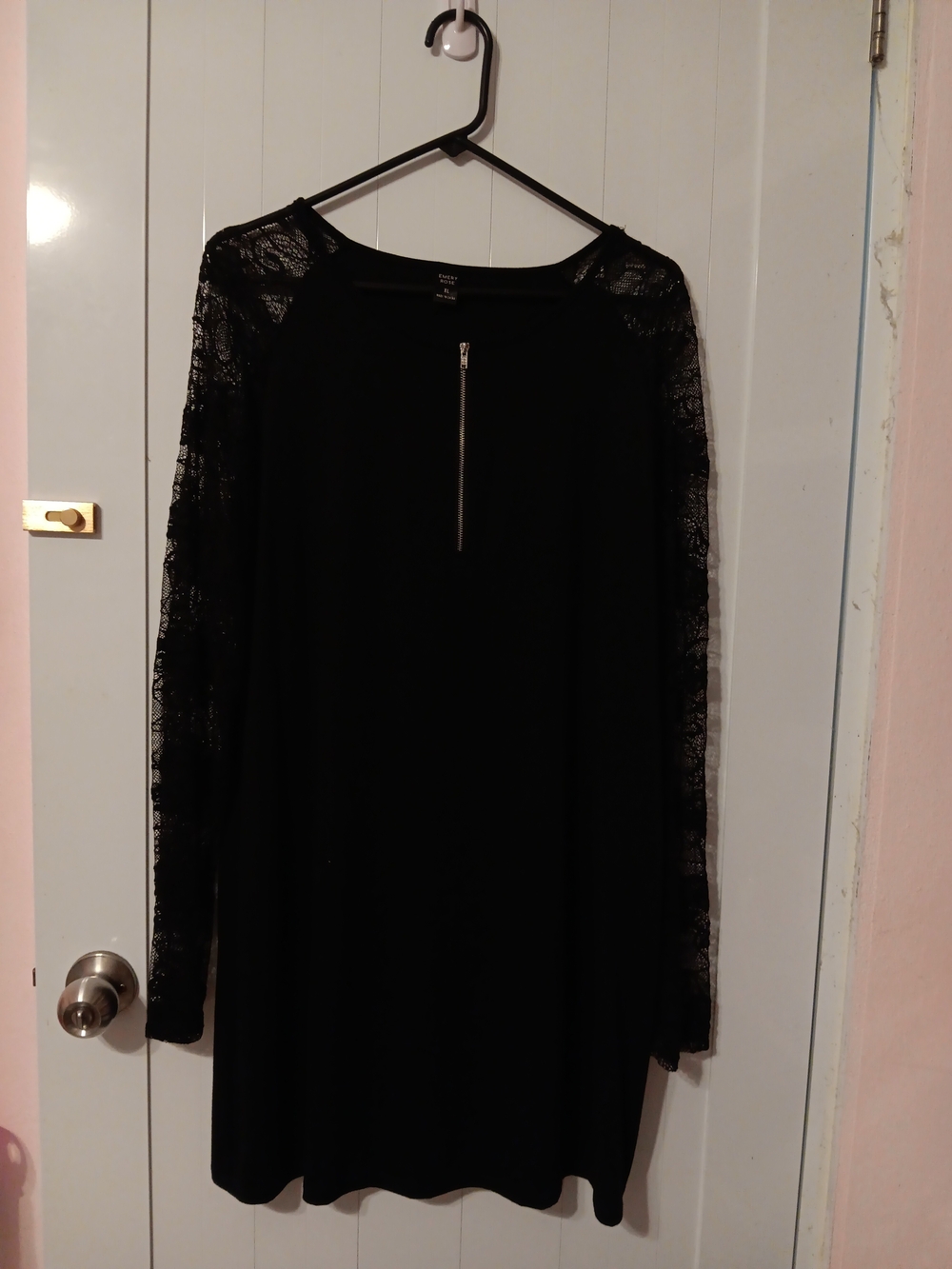 SHEIN Black Lace Sleeve Long-Sleeve Dress